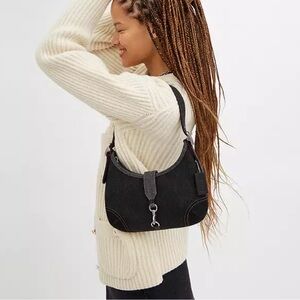 SOLD- Authentic Coach Hamptons Hobo Bag in Black Denim